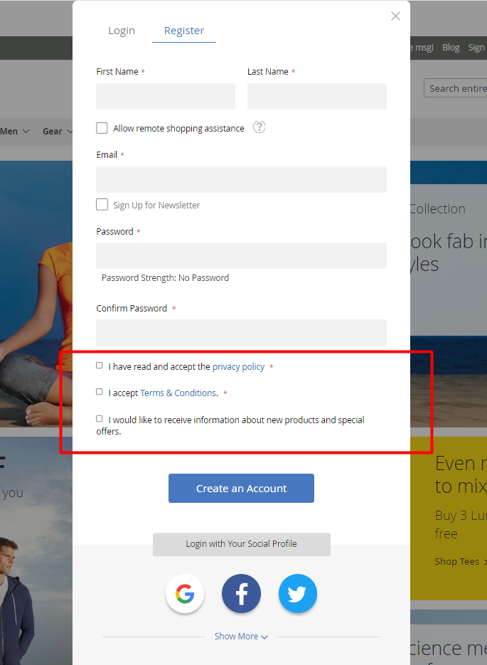 magento 2 gdpr gdpr social login